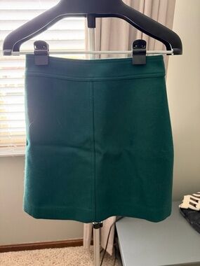 J. Crew Emerald Green Wool Mini Skirt